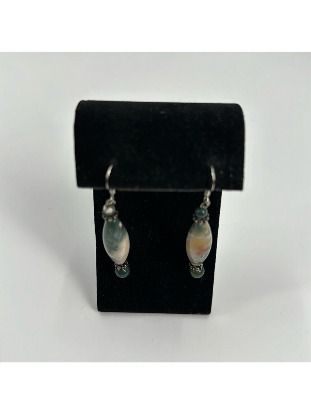 Handmade Ocean jasper green earrings